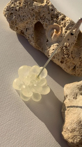 Şeffaf Yeşil Fosforlu Neon Renk Sukulent Şekil Kağıt Tutacağı Notluk Epoksi El Yapımı Hediyelik ürün görseli 1