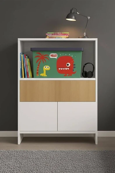 Kitaplıklı ve Açılabilir Çalışma Masası Çok Amaçlı Ünite – %100 MDF | Yerli Üretim- Çocuklar İçin ürün görseli 1
