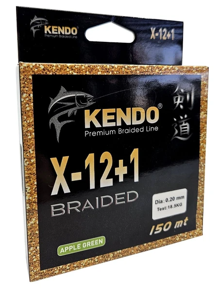 Kendo X-12+1 Braided 150m Apple Green Örgü İp ürün görseli 1