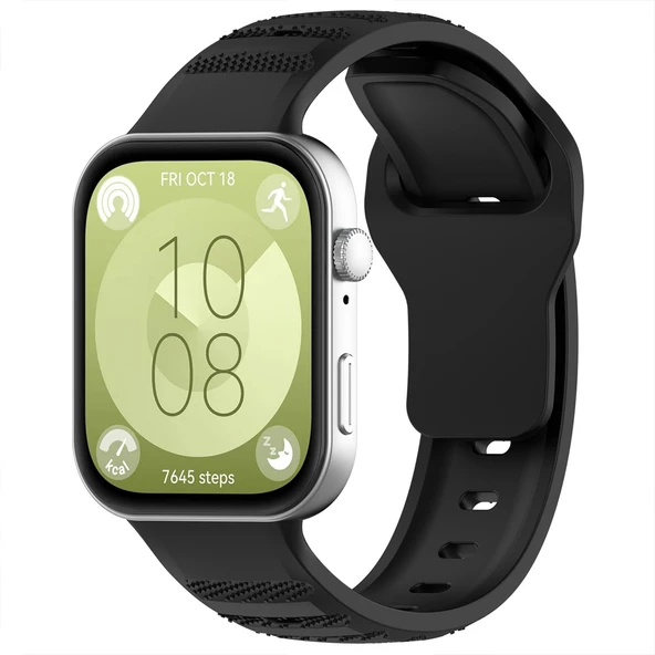 Huawei Watch Fit 3 Uyumlu Nomad Tasarım A+ Kalite Soft Silikon Kordon  Siyah ürün görseli 1