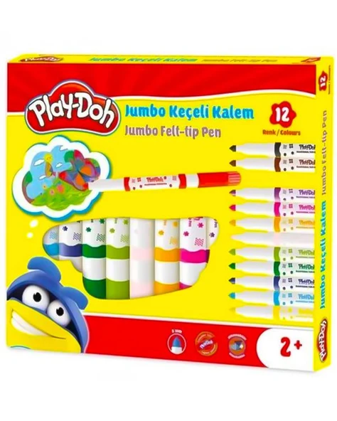 Play Doh 12 Renk Jumbo Keçeli Kalem Seti PLAYKE020 ürün görseli 1