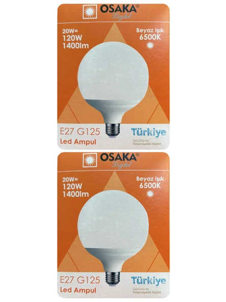 (2 Adet) 20W (120W) 6500K (Beyaz Işık) E27 Duylu (Kalın Duy) Glop Led Ampul ürün görseli 1
