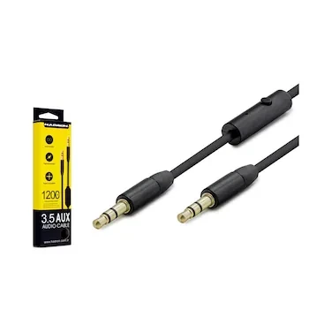 HADRON HDX1047S AUX KABLO MİKROFONLU 1.1MT SİYAH ürün görseli 1