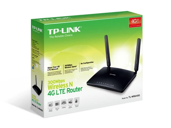 Tp-Link TL-MR6400 300 Mbps 4 Port 4G Kablosuz Router Sim Kartlı ürün görseli 1