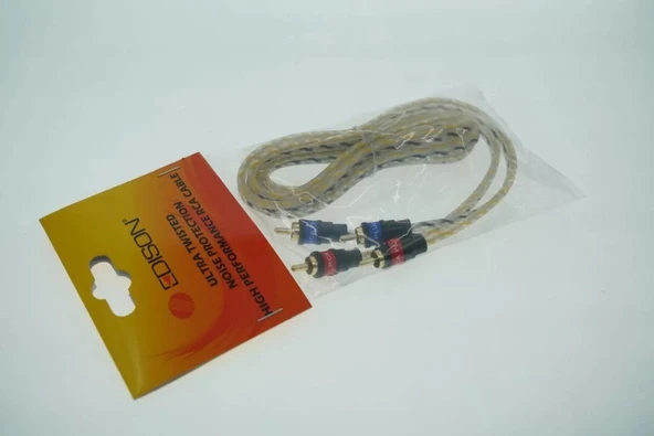 Oto Anfi Kablosu 2RCA 2RCA 2mt Edison RCA-2M - Resim 2
