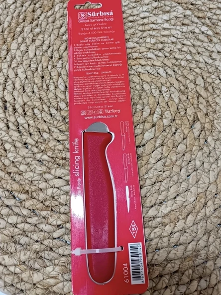 Sürmene 61004 Mutfak Bıçağı (9,50 Cm) Kırmızı - Resim 8