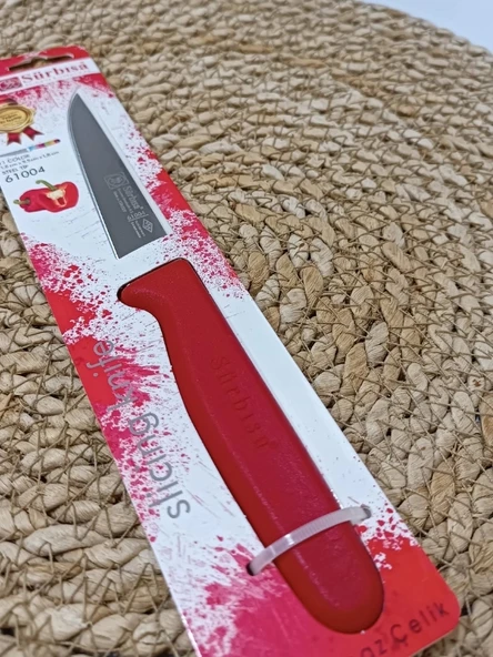 Sürmene 61004 Mutfak Bıçağı (9,50 Cm) Kırmızı - Resim 6