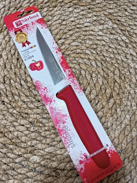 Sürmene 61004 Mutfak Bıçağı (9,50 Cm) Kırmızı - Resim 7