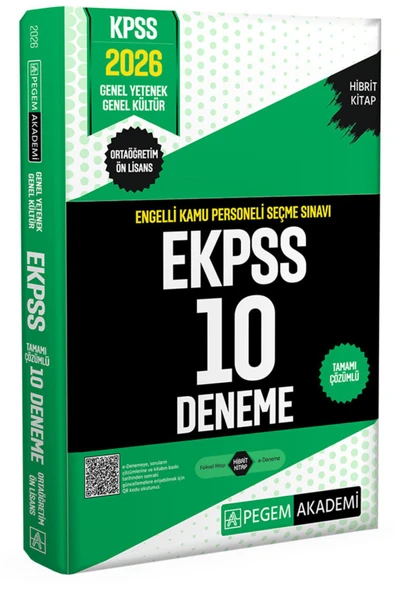 Pegem 2026 E-KPSS Orta Öğretim-Ön Lisans 10 Deneme ürün görseli 1