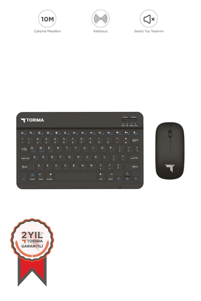 Siyah Tmk-04 Bluetooht Kablosuz Klavye Mouse Seti ürün görseli 1