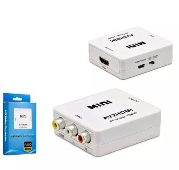 HADRON HDX1282 HD VIDEO CONVERTOR AV (IN) TO HDMI (OUT) BEYAZ ürün görseli 1