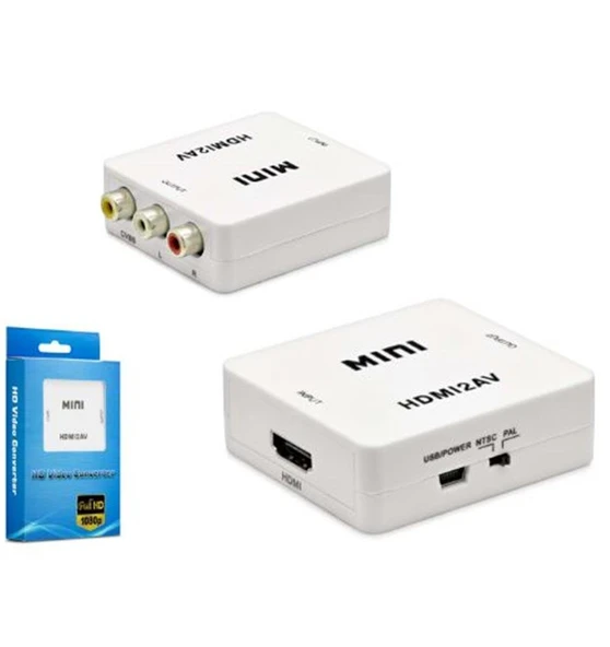 HADRON HDX1281 HD VIDEO CONVERTOR HDMI (IN) TO AV (OUT) BEYAZ ürün görseli 1