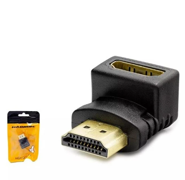HADRON HDX1258 HDMI (M) TO HDMI (F) ADAPTÖR L TİP SİYAH ürün görseli 1