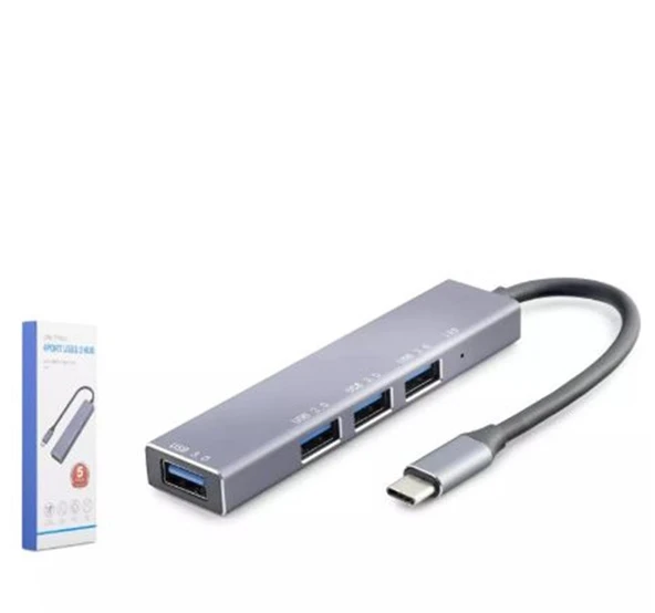 HADRON HDX7043 TYPE-C HUB 4-USB3.0 GRİ ürün görseli 1