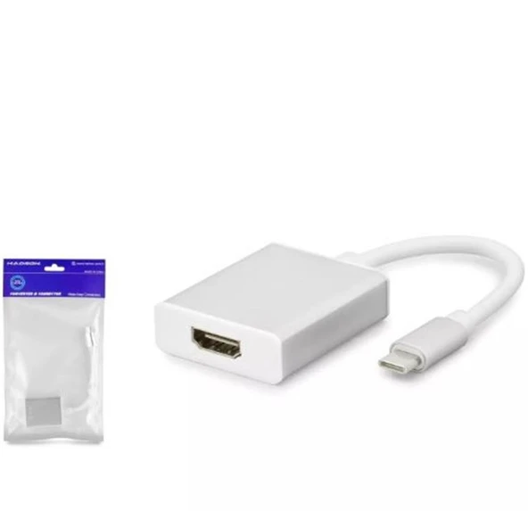 HADRON HDX7760 TYPE-C (M) TO HDMI (F) ADAPTÖR BEYAZ ürün görseli 1