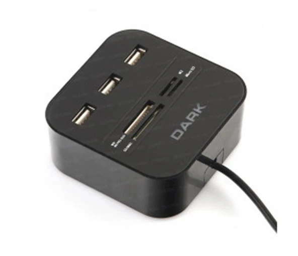 Dark UCR202 USB MicroSD-SD-MMC-M2-MS PRO DUO Kart Okuyuculu USB Çoklayıcı ürün görseli 1