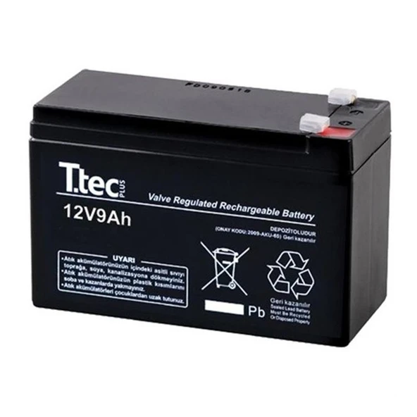 Ttec 12V 9AH Bakımsız Kuru Akü ürün görseli 1