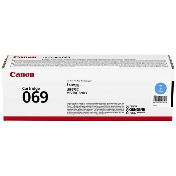 Canon CRG-069 C Cyan Mavi Toner MF754-752-673 ürün görseli 1