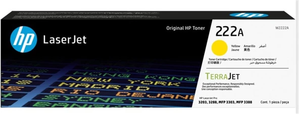 Hp 222A Yellow Sarı 1.200 Sayfa Toner W2222A ürün görseli 1