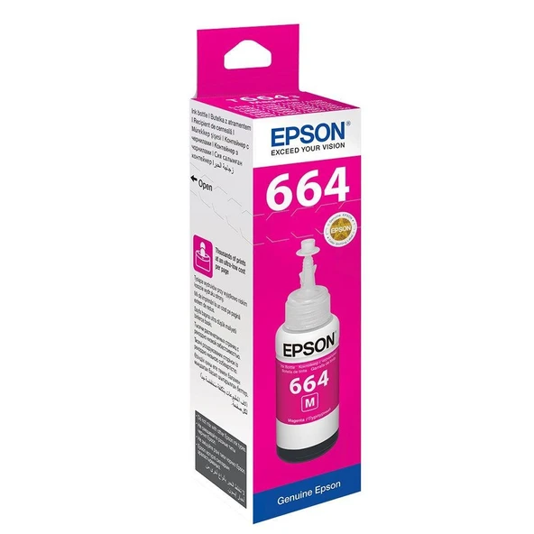 Epson T6643 Magenta Kırmızı Şişe Mürekkep T66434A ürün görseli 1