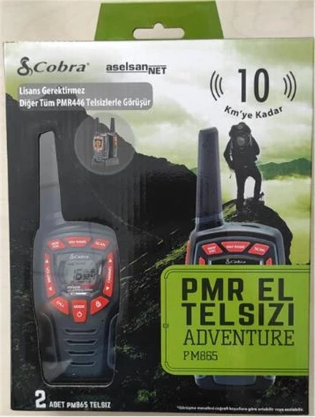 Aselsan PM-865 Pmr El Telsizi 2li Paket 8 Kanal+121 Alt Kanal  8 Km ürün görseli 1