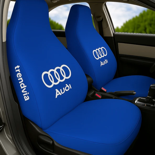 Audi İçin Mavi Ön ve Arka Oto Servis Koltuk Kılıfı Penye Kumaş Koltuk Seti ürün görseli 1
