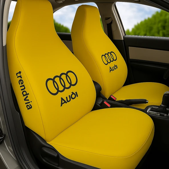Audi İçin Sarı Ön ve Arka Oto Servis Koltuk Kılıfı Penye Kumaş Koltuk Seti ürün görseli 1