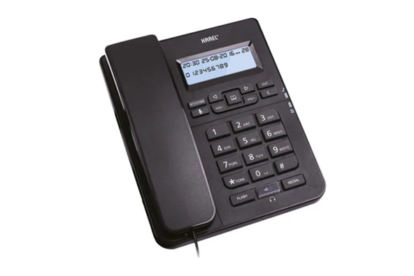 Karel TM145 Siyah Kulaklıklı Ekranlı Masa Üstü Telefon ürün görseli 1