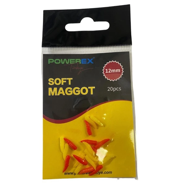 Powerex Silikon Kurt 12 mm Sarı Kırmızı 20'li Paket Kurtçuk ürün görseli 1