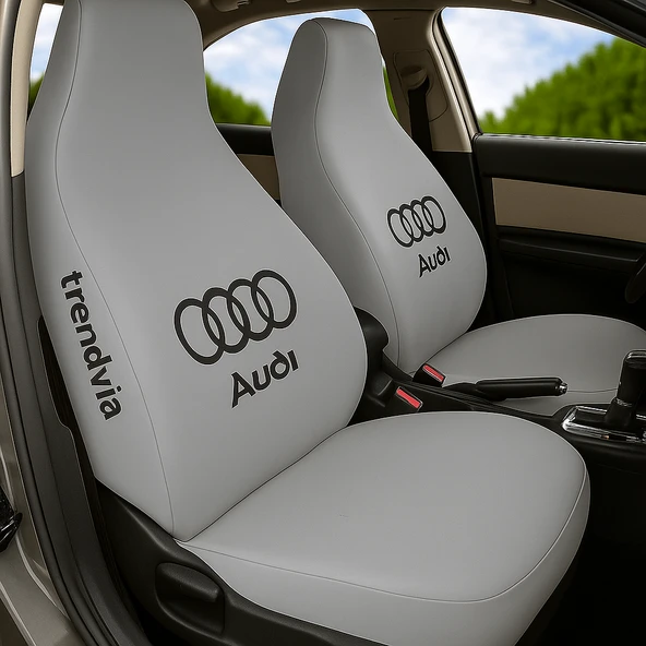 Audi İçin Açık Gri Ön ve Arka Oto Servis Koltuk Kılıfı Penye Kumaş Koltuk Seti ürün görseli 1