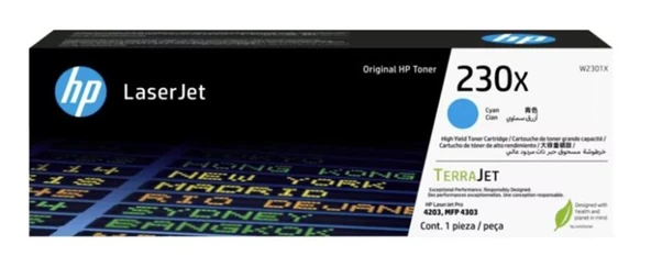 HP 230X Cyan Mavi 5.500 Sayfa Toner W2301X ürün görseli 1