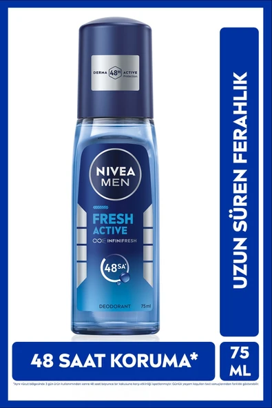 NİVEA MEN ERKEK PUMP SPREY DEODORANT FRESH ACTİVE 75ML, TER VE TER KOKUSUNA KARŞI 48 SAAT KORUMA ürün görseli 1
