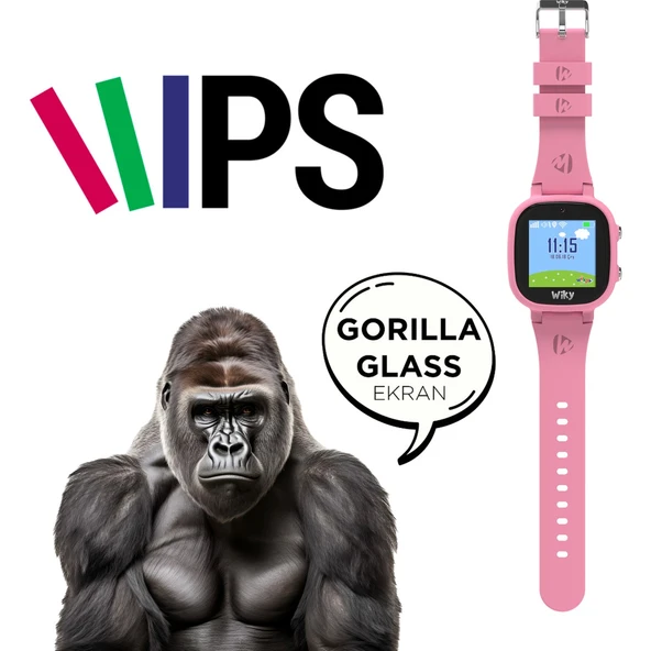 Wiky Watch 5E Pembe Akıllı Çocuk Saati - Resim 3