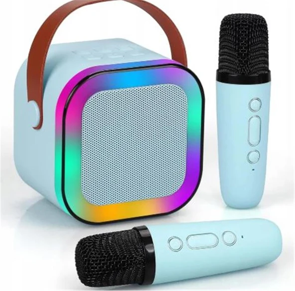 WowKids SY13 İki Mikrofonlu Mavi Karaoke Speaker ürün görseli 1