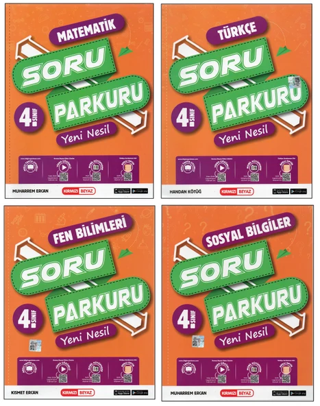 KIRMIZI BEYAZ 4. SINIF SORU PARKURU SET (4 KİTAP) ürün görseli 1
