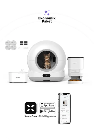 PTTAVM: Xenon Smart Kedi Tuvaleti (Kameralı), Mama Kabı (Çelik