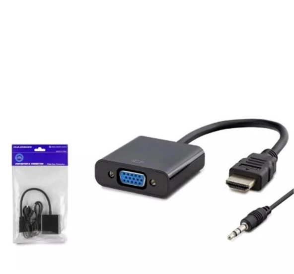 Hadron Hdx7806 Hdmi To Vga F Çevirici + Audio 1080P Ps4 5V Güç Girişli Siyah ürün görseli 1