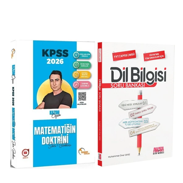 Doktrin Yayınları 2026 KPSS Matematik Doktrini ve AKM Dil Bilgisi Soru Bankası Seti 2 Kitap ürün görseli 1