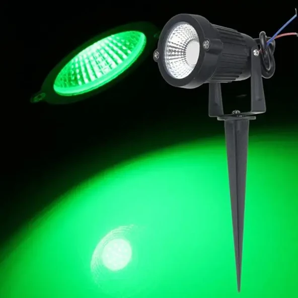 Elektrikle Çalışır 10 Watt Yeşil Işık Ampul Dahil Metal Gövde Fonksiyonlu Bahçe Duvar ve Çim Armatürü ürün görseli 1