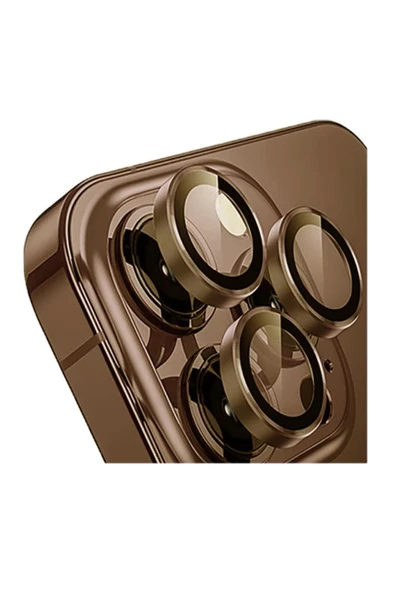 SUNİX Iphone 16 Pro / 16 Pro Max Ile Uyumlu Darbeye Dayanıklı Safir Kamera Lens Koruyucu Çöl Rengi ürün görseli 1