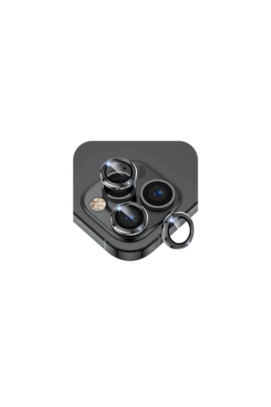 SUNİX Iphone 15 / 15 Plus Ile Uyumlu Darbeye Dayanıklı Safir Kamera Lens Koruyucu Siyah ürün görseli 1