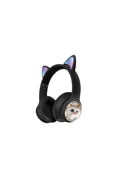 SUNİX Wireless 5.3 Stereo Kedili Kulak Üstü Bluetooth Kulaklık Siyah BLT-45 ürün görseli 1
