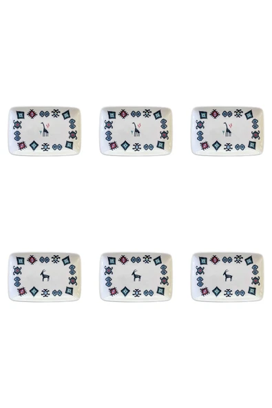 Porser Porselen Hitit Dikdörtgen Kayık Tabak Takımı 21x13cm 6 Parça PAZ6DKYPRS1226 ürün görseli 1