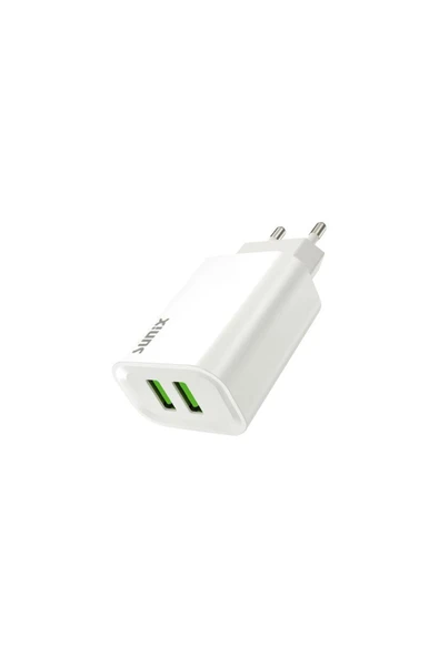 SUNİX 2.6a Çift Usb-a Girişli Şarj Başlığı Beyaz S-25 ürün görseli 1