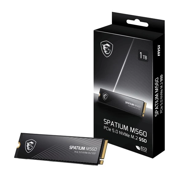 MSI 2TB SPATIUM M560 10300/8700 MB/s NVME PCIE GEN5 ürün görseli 1