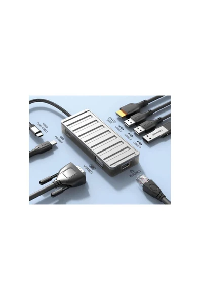 SUNİX 100w 7in1 Usb-c Hub Adaptör Hb-12 - Resim 3