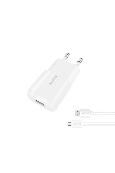 SUNİX 2.1a Usb-a Girişli Micro Şarj Aleti Seti Beyaz S-      21 ürün görseli 1