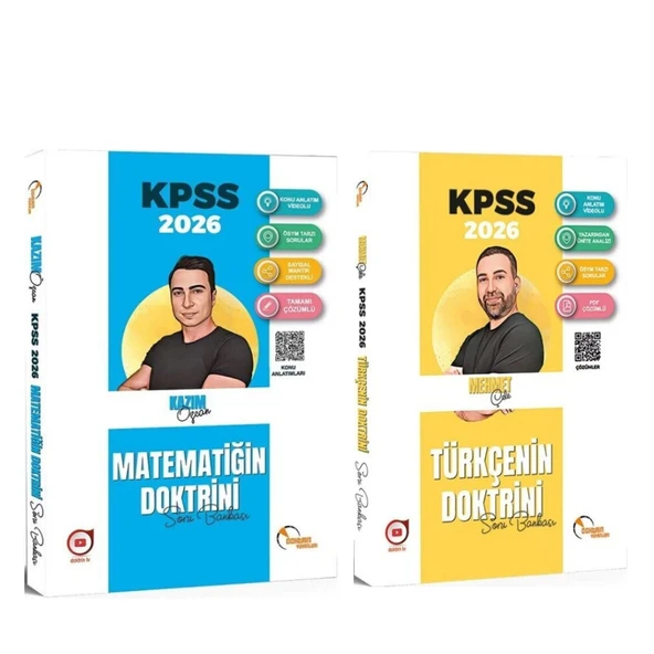 Doktrin Yayınları 2026 KPSS Matematik ve Türkçe Soru Bankası Seti 2 Kitap ürün görseli 1
