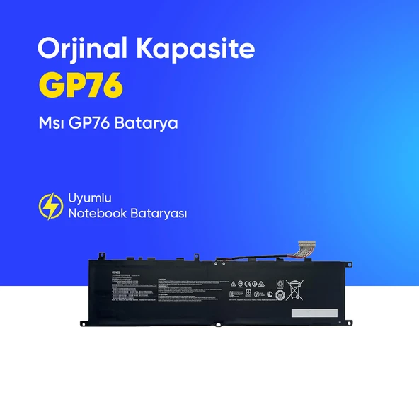Msı GP76 Batarya Pil – Yüksek Performanslı, Uzun Ömürlü, Orijinal Uyumlu Güç Kaynağı ürün görseli 1