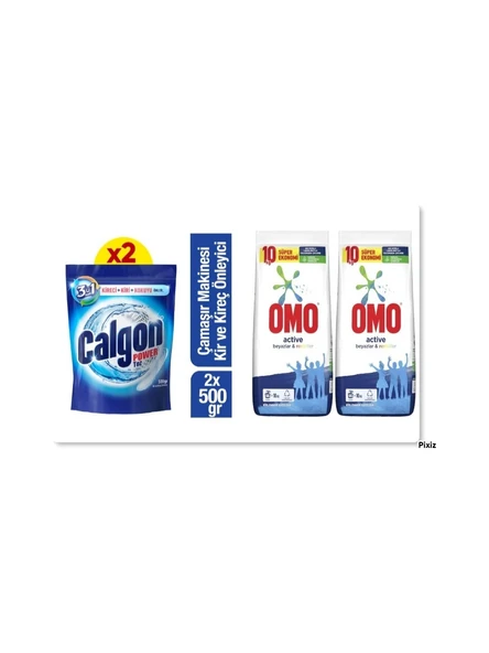 OMO 10 KG TOZ DETERJAN ( 2 ADET ) CALGON 500GR  TOZ ( 2 ADET ) ürün görseli 1